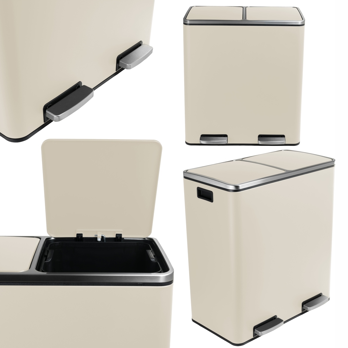 Dvoukomorový koš na tříděný odpad Dvojitý, odpadkový koš 2 x 30 l