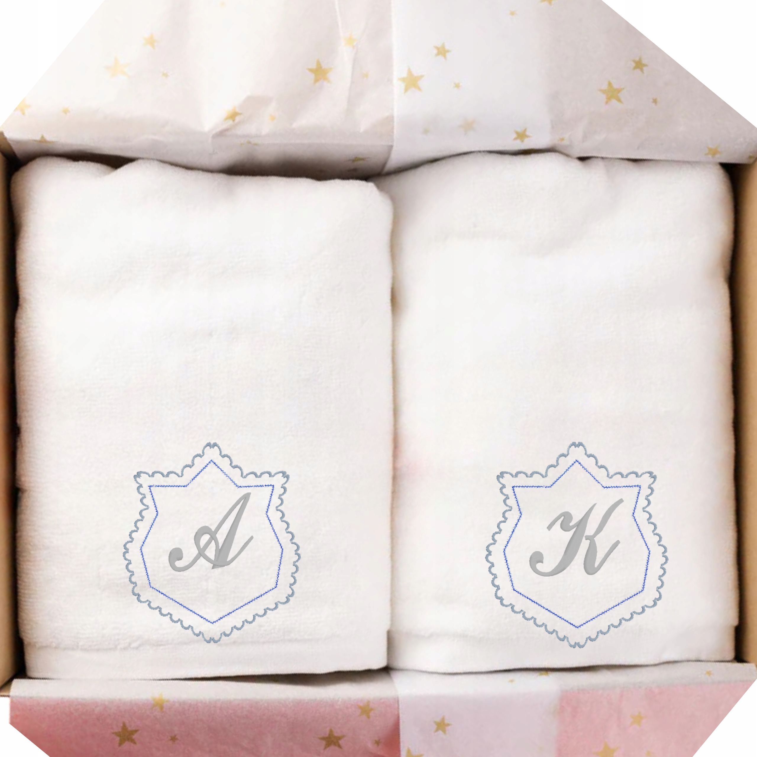 Dárková Sada Na Svatba Parapetovka ručníky pro pár s výšivkou iniciály
