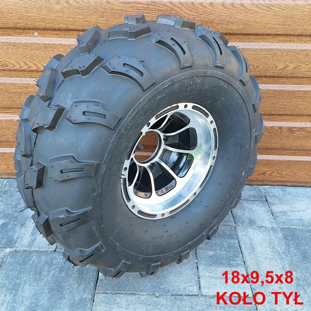 KOŁO OPONA Z ALUFELGĄ TYŁ 18x9,5x8 QUAD FUXIN ATV 125 Model SUQ818950A018