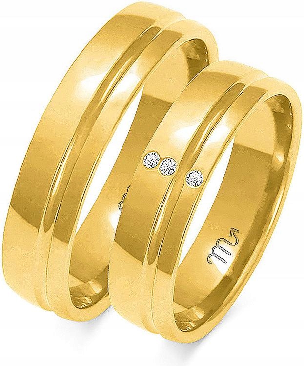 Zlaté snubní prsteny pro novomanžele svatba 585 r 35 36 37 prstýnek 14k