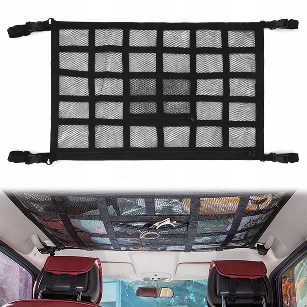Porządna Duża Siatka Pod Sufitem Dach Kieszeń Samochodu 90x65cm