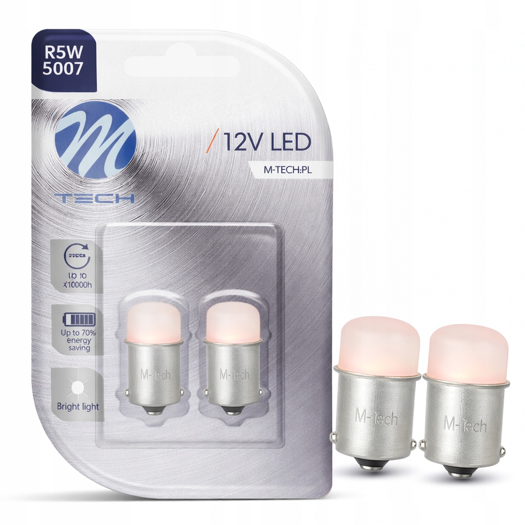 Żarówki R5W BA15s Led 12V 9xSMD3014 czerwone M-tech 2szt.