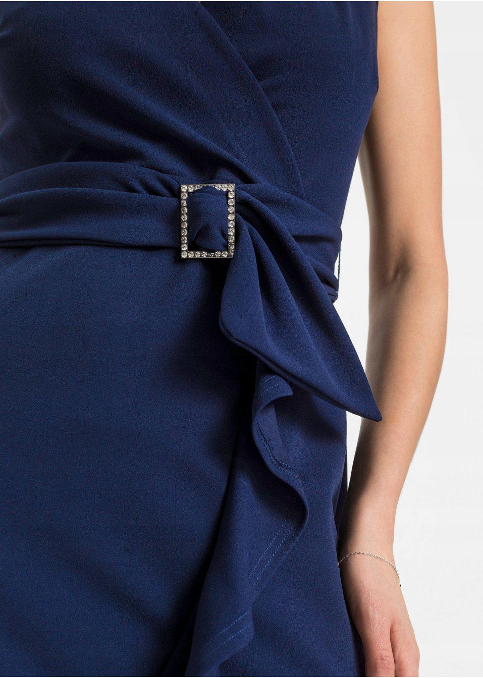 SUKIENKA GRANATOWA KOPERTOWA BONPRIX 44 Kolor niebieski