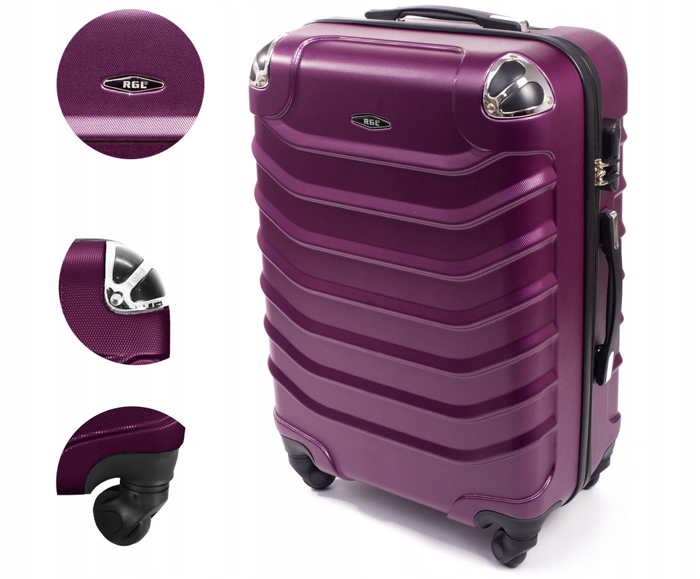 Walizka Duża Podróżna Bagaż Rejestrowany Fioletowy Śliwka, Abs