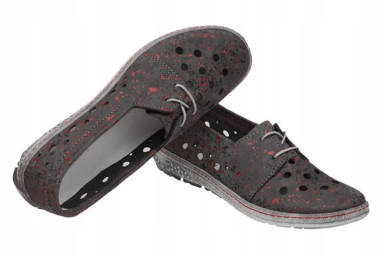 Półbuty KACPER 2-5236 r.40 Ażurowe SKÓRA Buty PL Marka Kacper