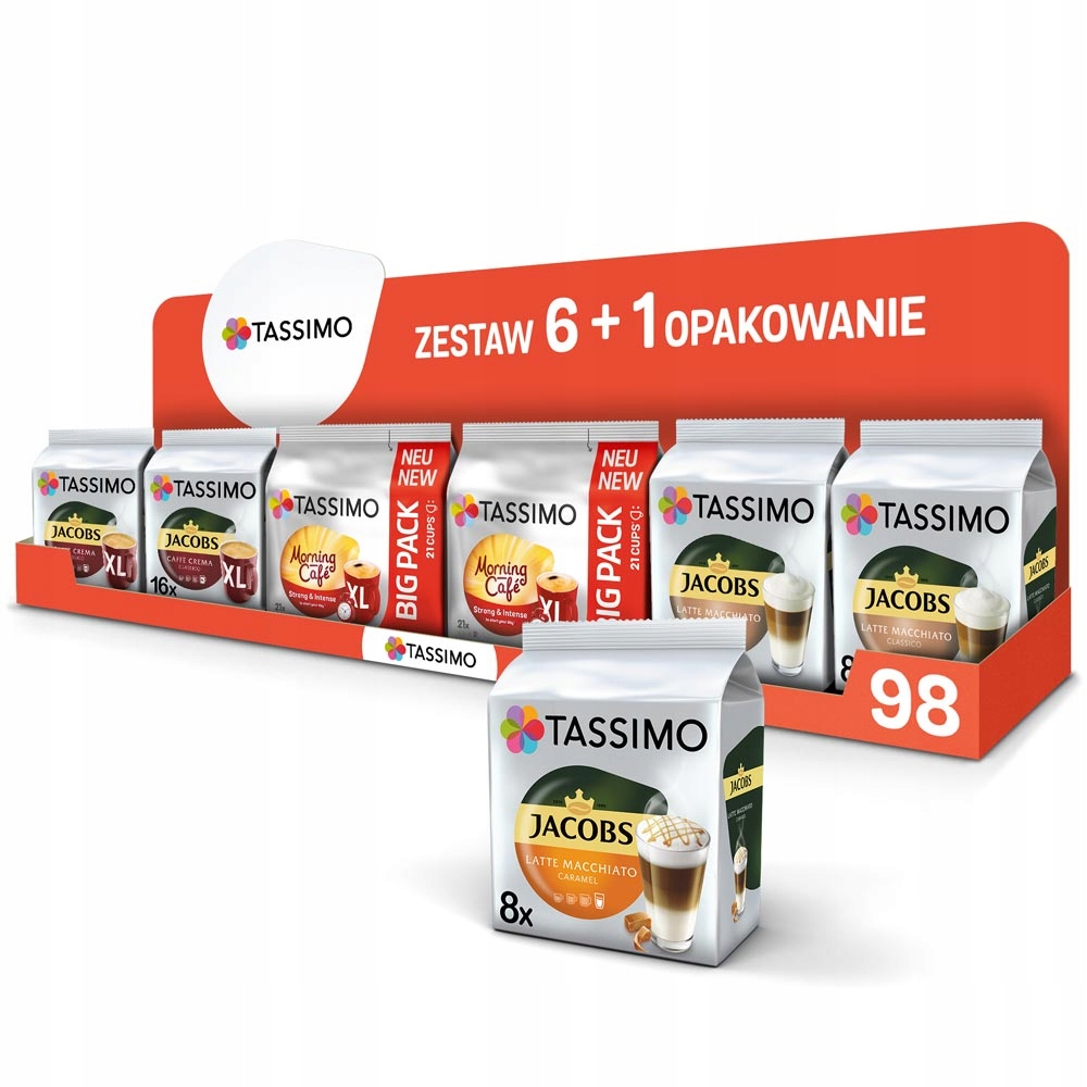 Kapsułki Tassimo kawy białe i czarne 6+1 opakowanie Tassimo gratis!