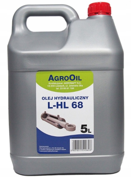 Olej Hydrauliczny HL68 5L Agrooil Do Maszyn Ciągników Hydrauliki