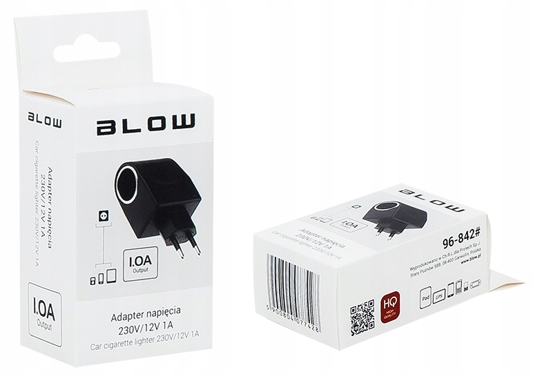 Adapter napięcia 230V AC na 12V DC 1 A z gniazdem EAN (GTIN) 5900804077428