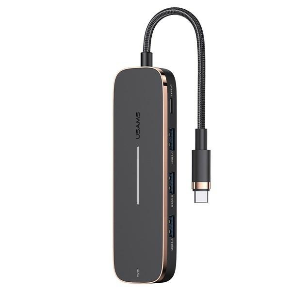 Usams Adapter Hub 3xUSB Usb-c HDMIczarny/black SJ578HUB01 (US-SJ578)