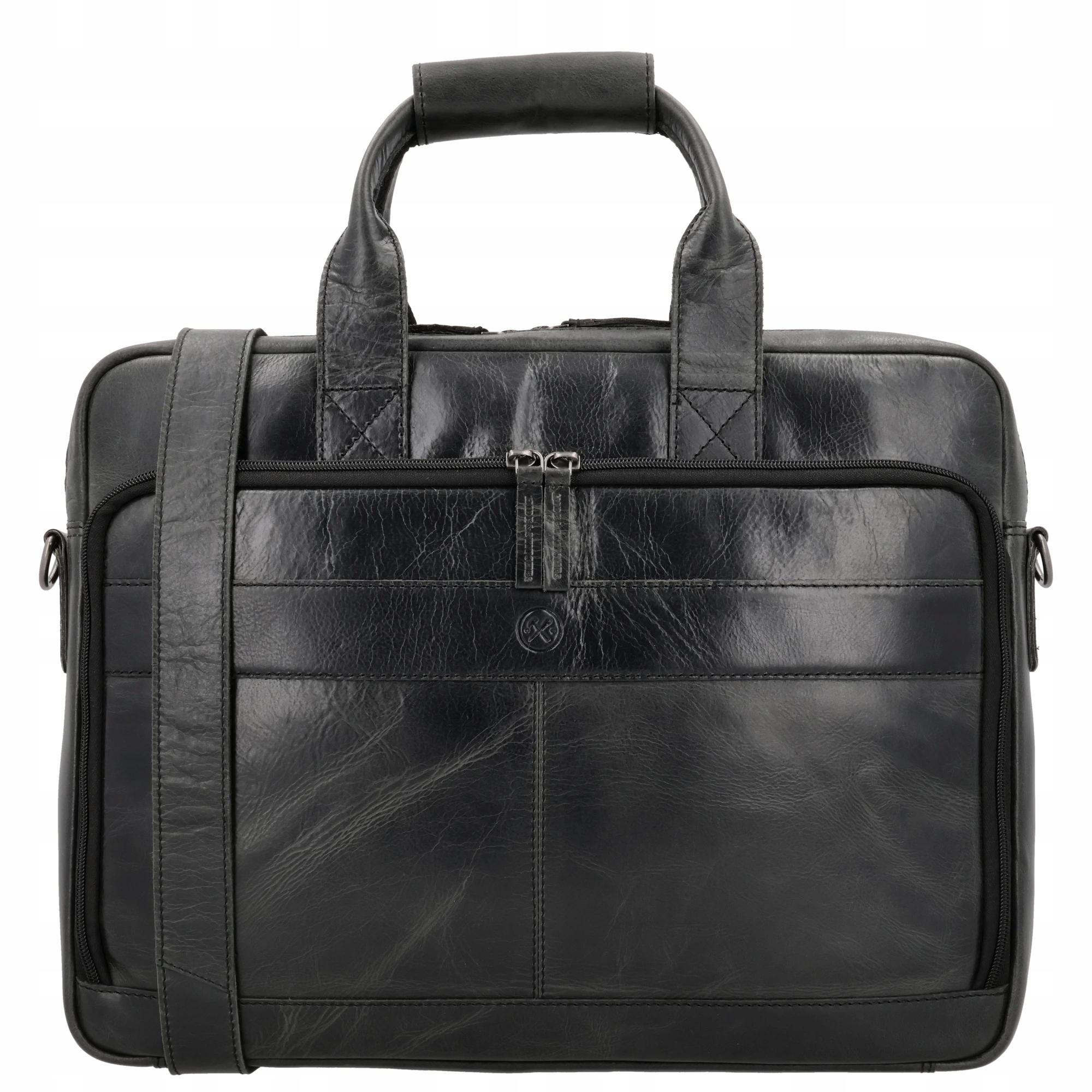 Kožená business taška Next Navajo 15,6”, černá