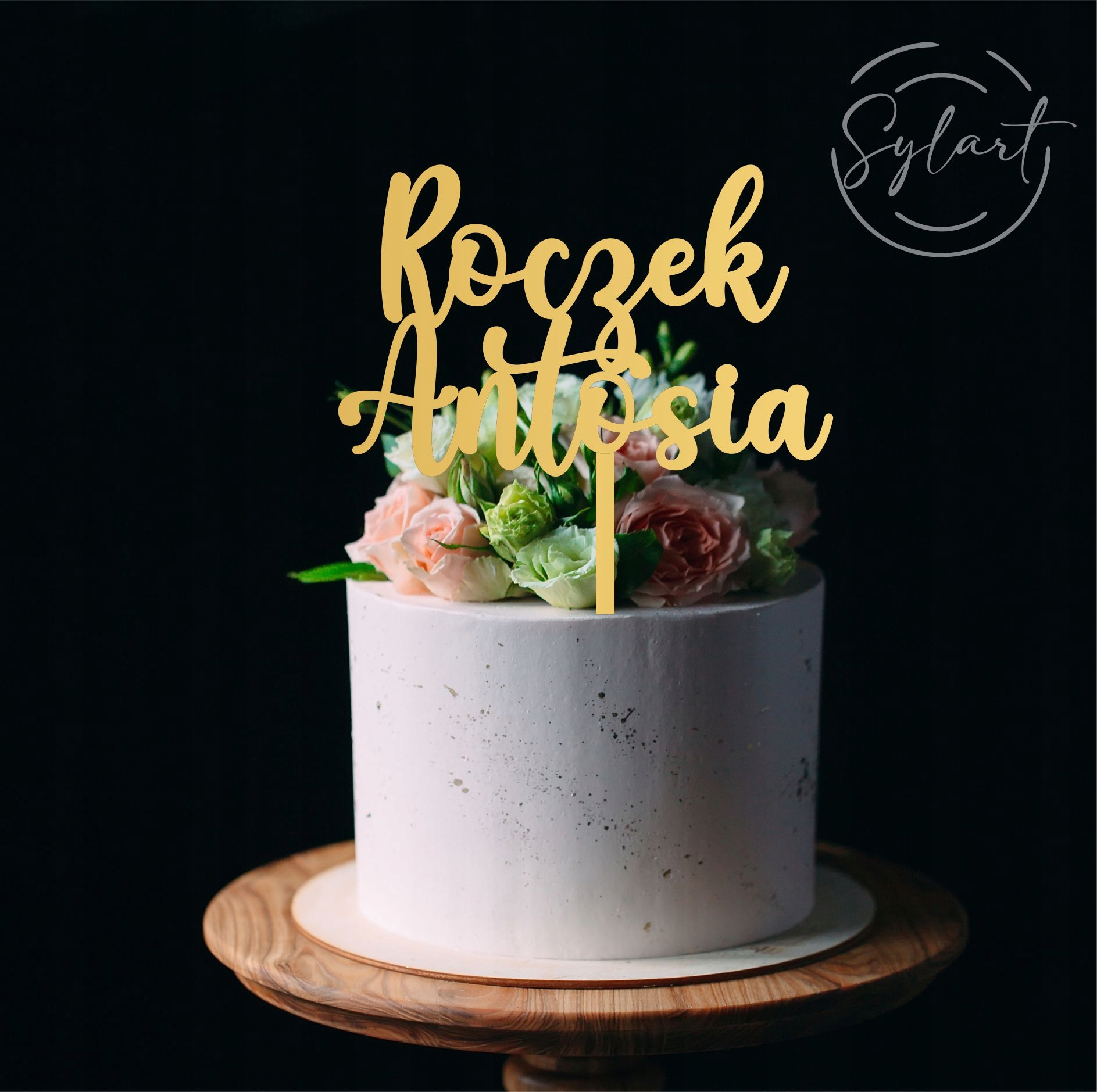 

Topper Na Tort Roczek Urodziny Imię Lustro Plexi