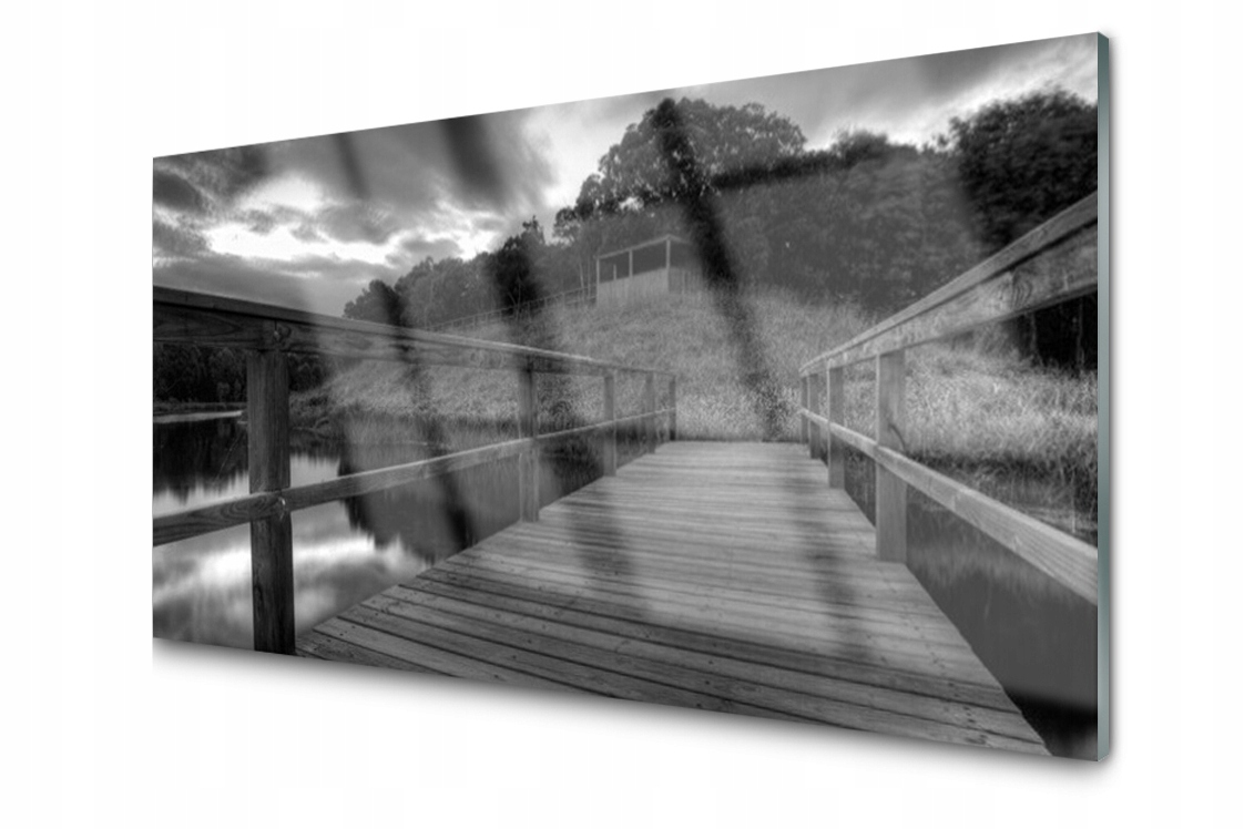 

Panel szklany Płytka Molo Czarno-Białe 100x50