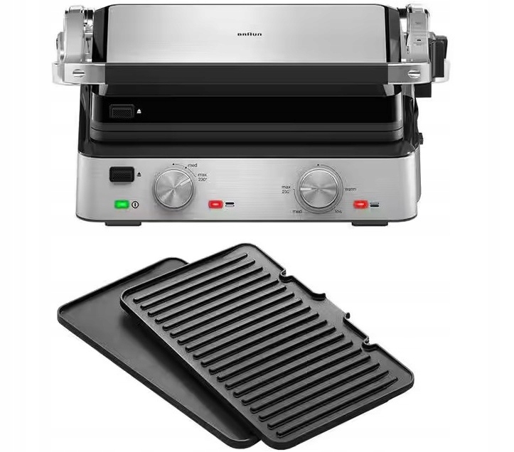 Skladací elektrický gril Braun CG7020 strieborný/sivý 2000 W