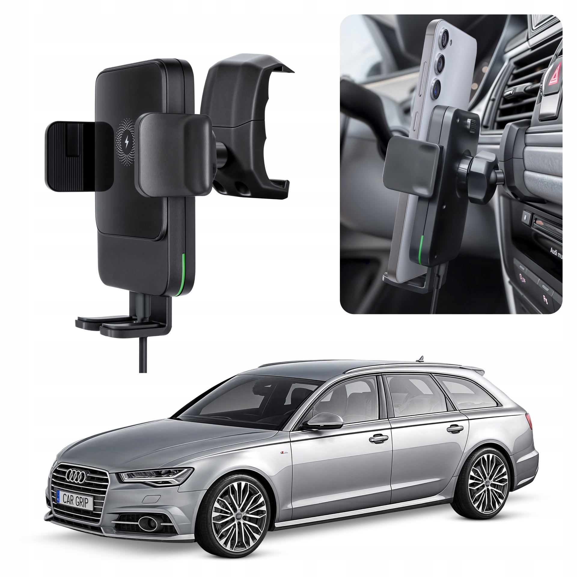 Uchwyt Grawitacyjny z ładowaniem Qc 3.0 dedykowany do Audi A6 A7 C7 (2011-)