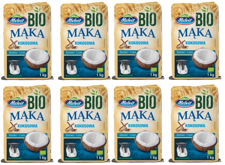 Levně 8 x 1 kg Melvit Kokosová mouka Bio Thermomix Karton