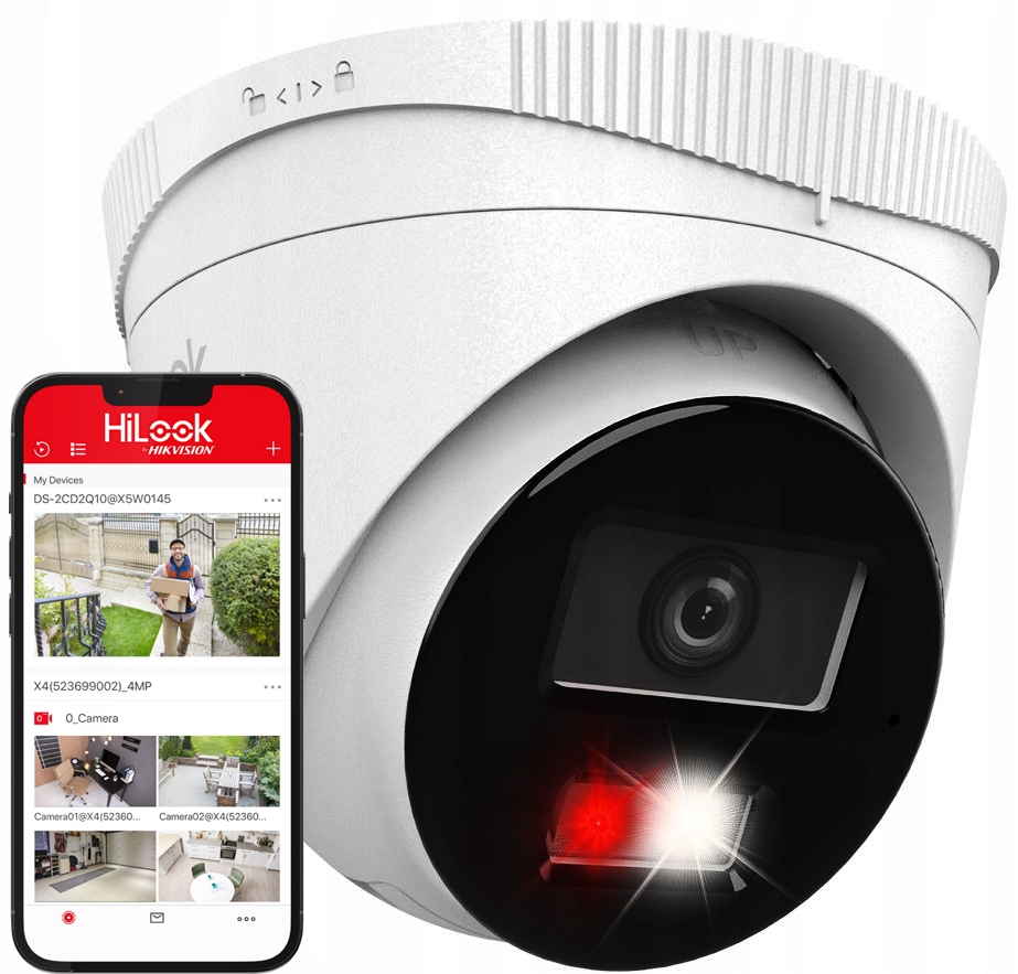 Kamera Ip 6Mpx Zewnętrzna HiLook by Hikvision Kopułkowa Led Ir