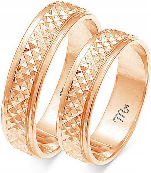 Prsten s konvexním vzorem svatba 585 vel. 35 36 37 Elegantní klasická gravírování