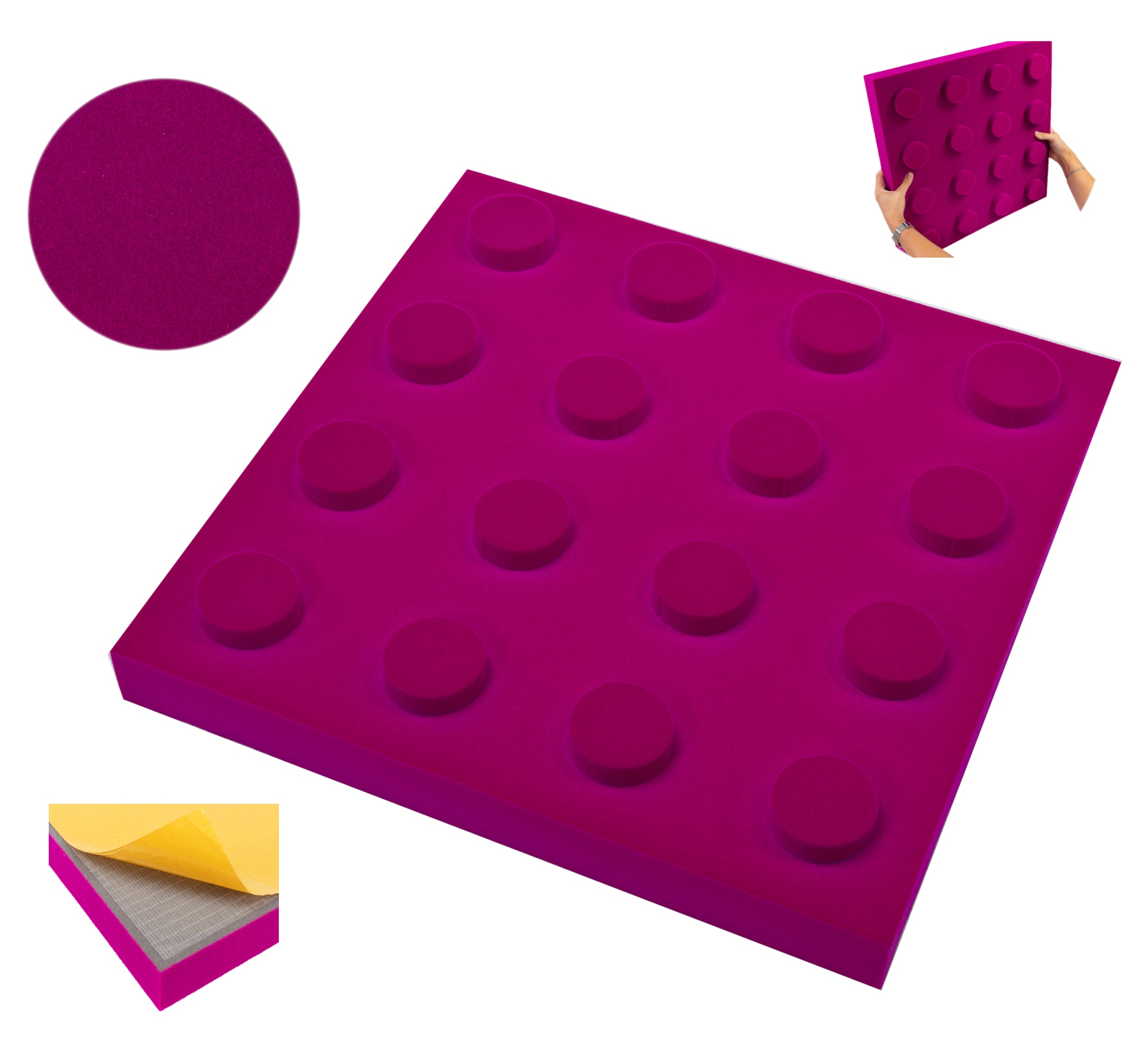 Dekorativní panel Klocek akustický Decor Samolepicí 50x50 gr. 7 cm atesty