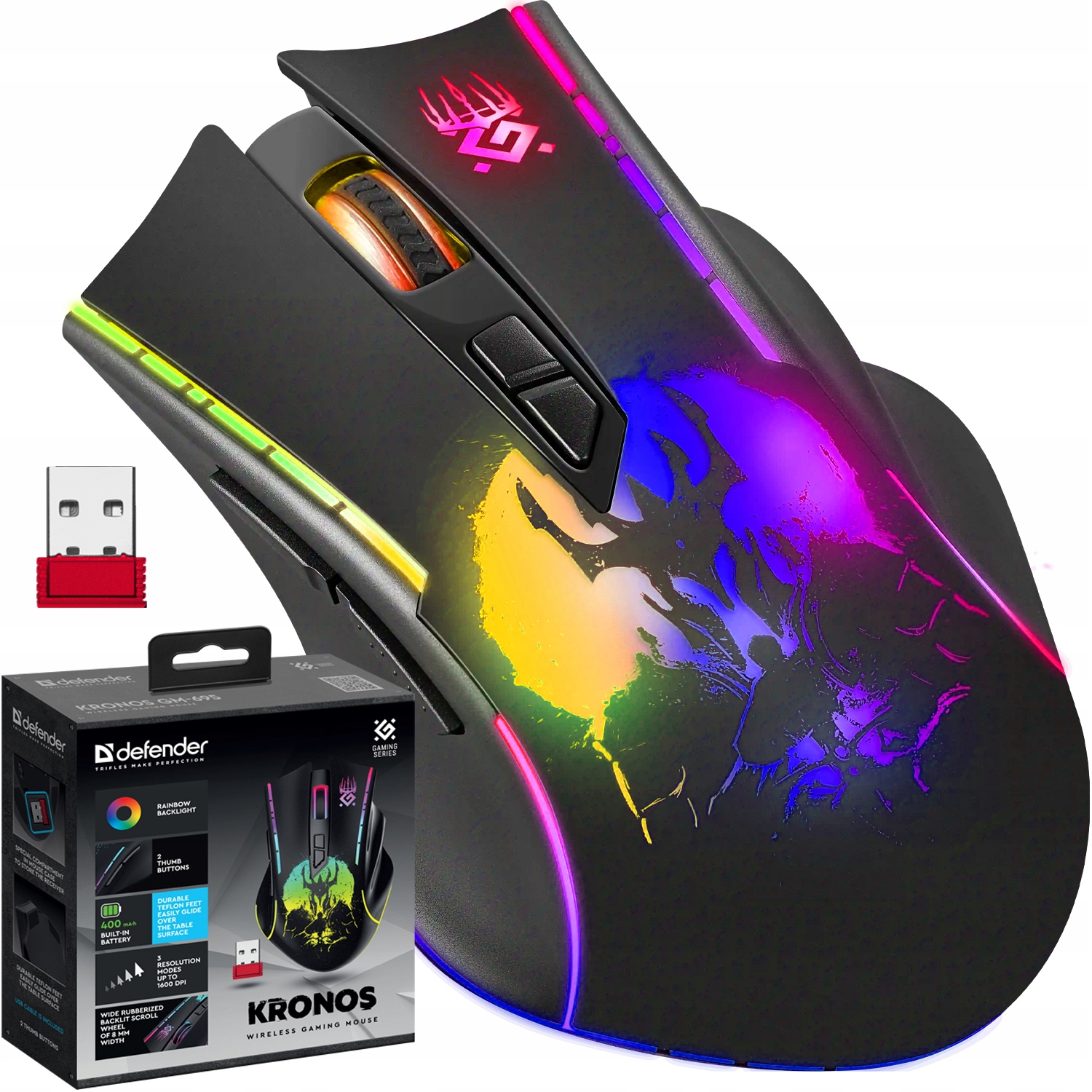 MYSZ DEFENDER GM-695 KRONOS RF 1600dpi 7P — 10