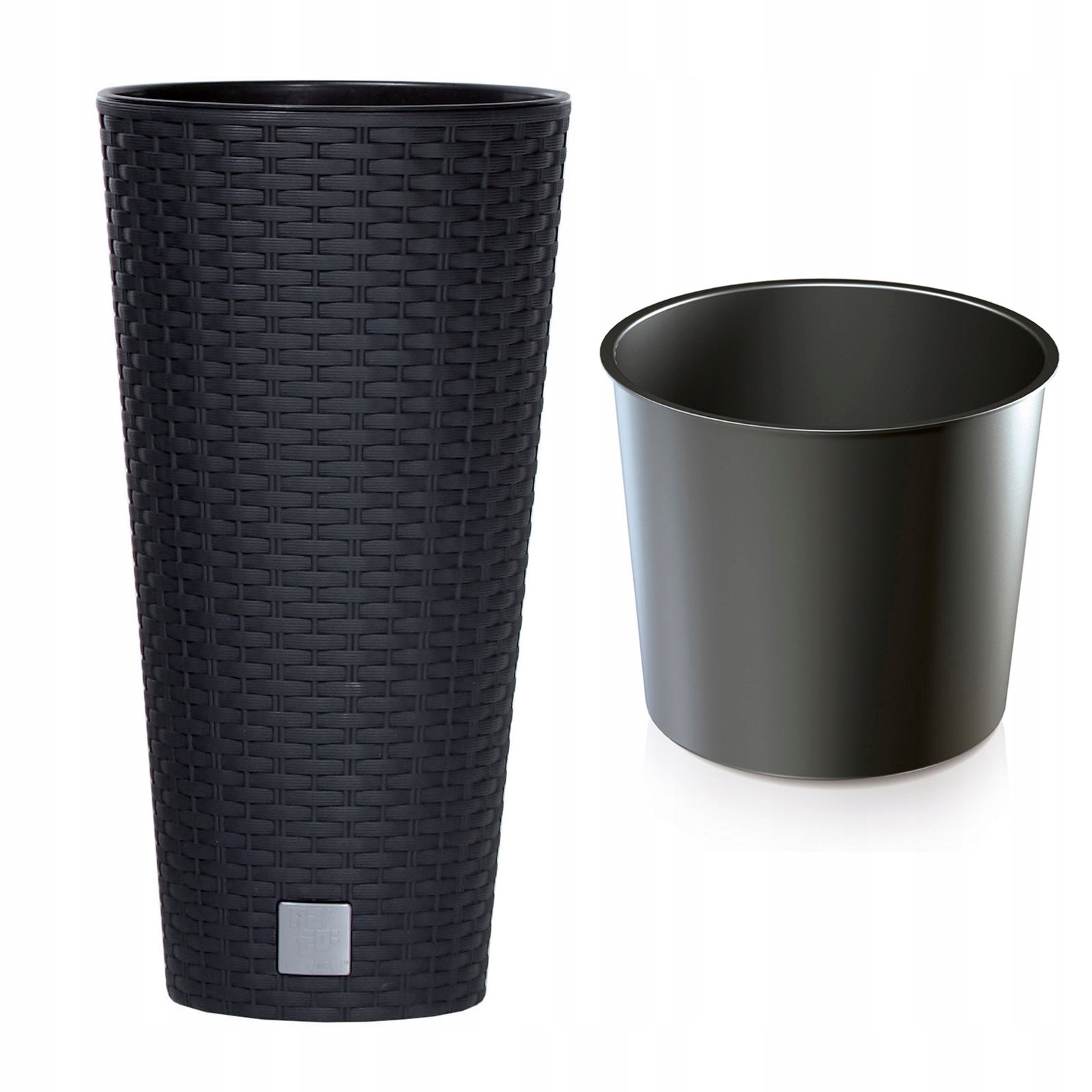 DONICZKA DONICA ZEWNĘTRZNA RATTANOWA ANTRACYTOWY Z WKŁADEM OSŁONKA WYSOKA Stan opakowania oryginalne