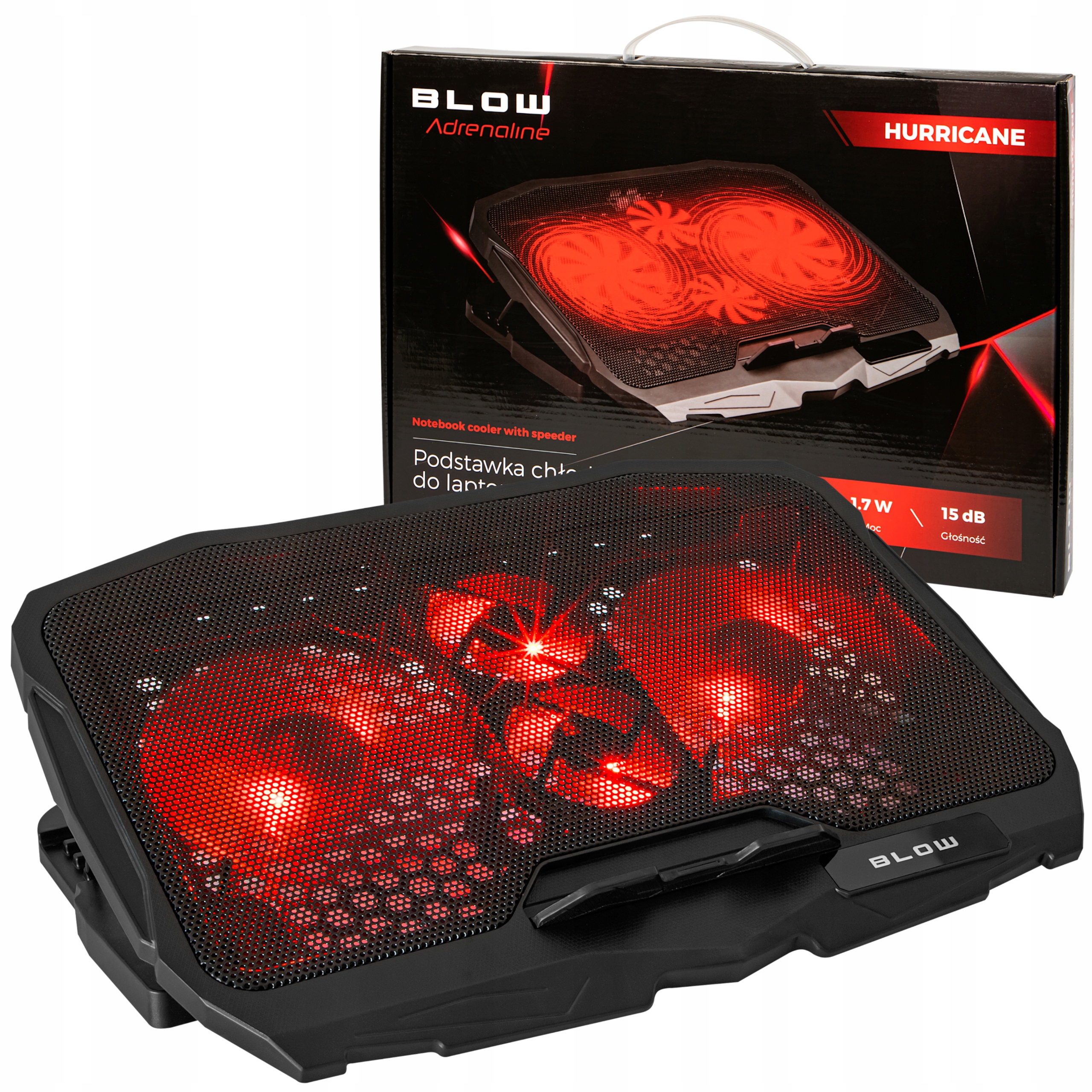 PODSTAWKA PODKŁADKA CHŁODZĄCA POD LAPTOPA 12-17" STABILNA GAMINGOWA DUŻA