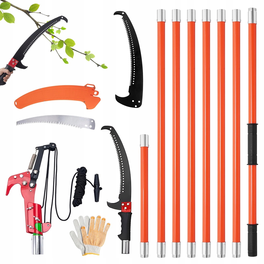 2V1 Zahradní Teleskopická Pila S Řezákem Na Násadě 200-600 CM Pro Větve