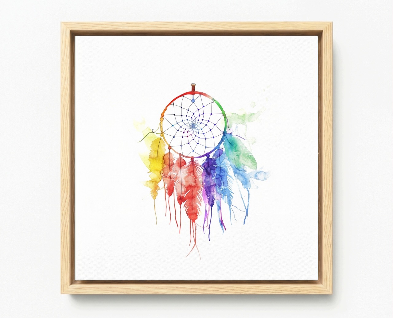 Obraz Rám American Box Farebný Lapač Snov Dream Catcher 60x60