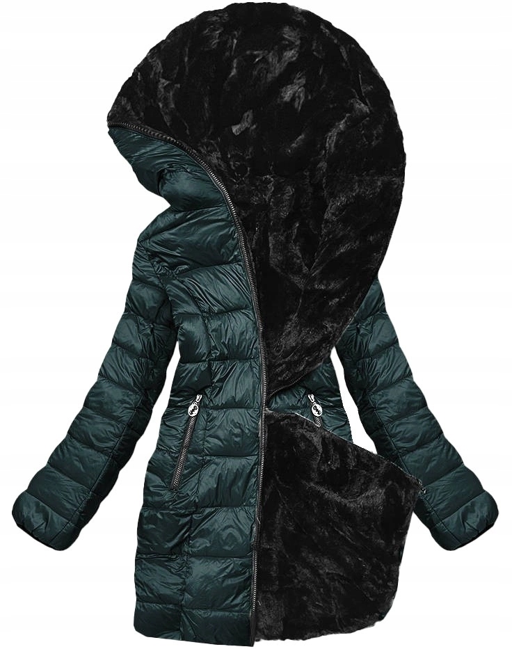 Oboustranná Bunda Kožíšek B8053 Zelená S (36)