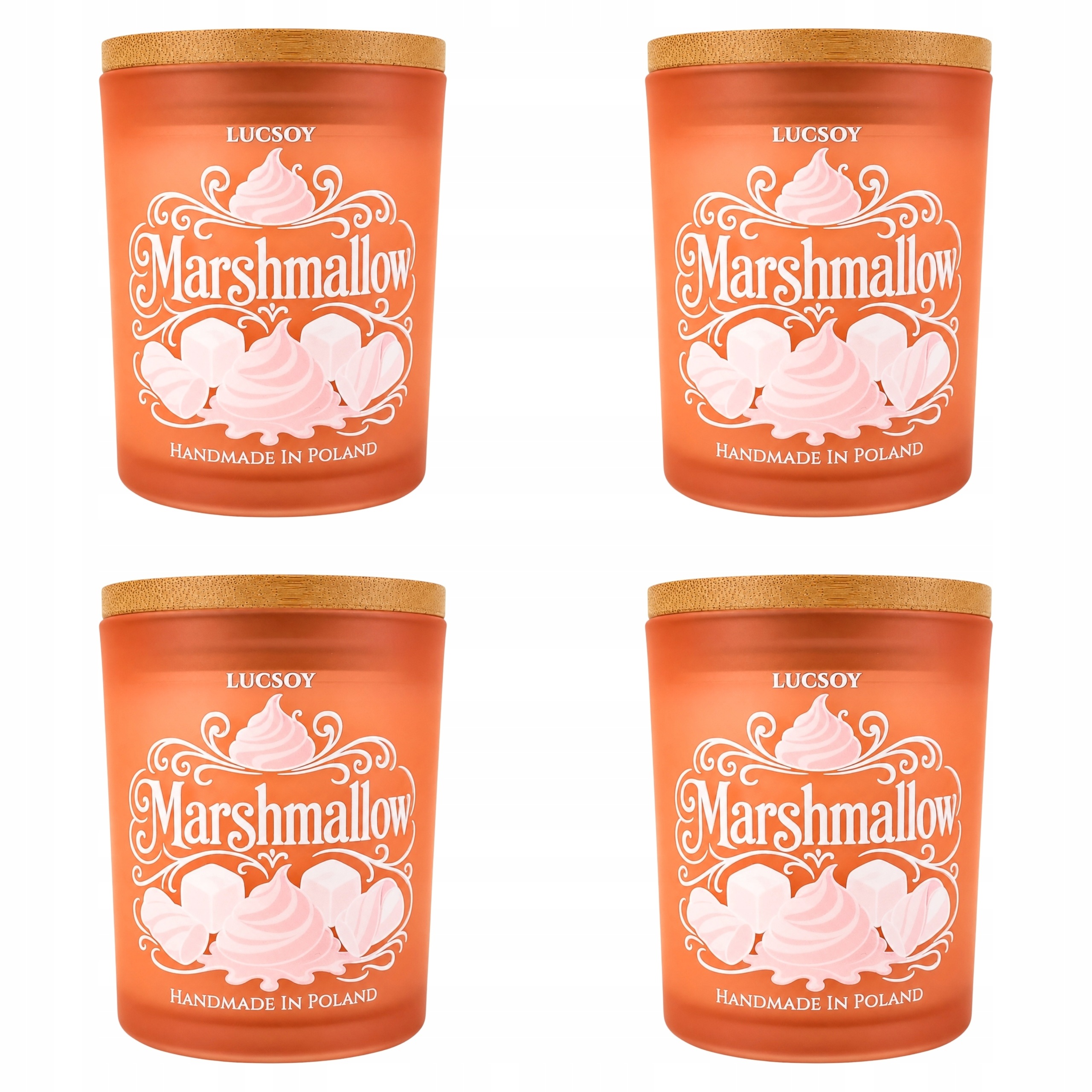 Sójová vonná svíčka Marshmallow Barevné Sklo 200 ml 4 ks