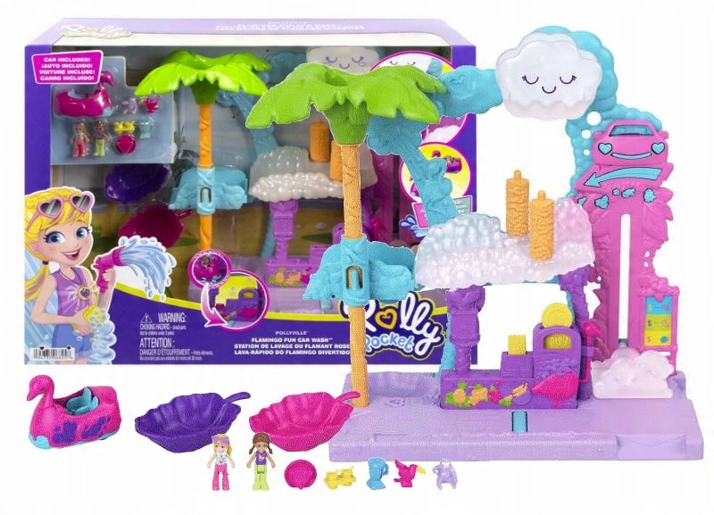 

Lalka Polly Pocket Zestaw Flamingowa Myjnia