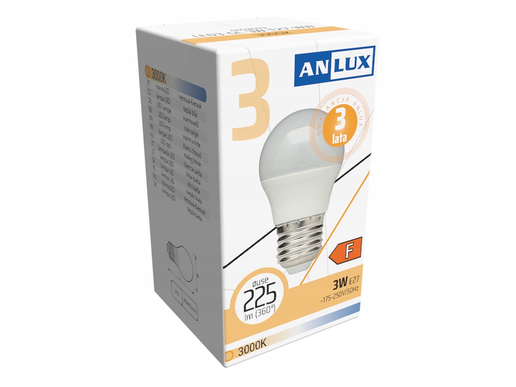 

Żarówka Led Glob 3W E27 230V Ciepła Biała G45 3000
