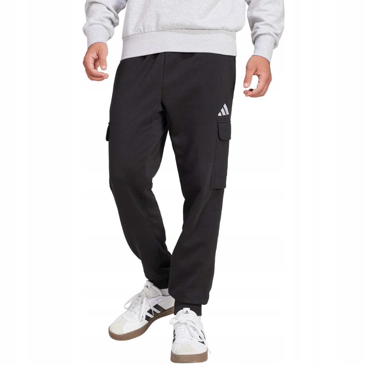 Pánské kalhoty adidas Essentials Feelcozy Fleece Cargo černé JE3820 S S