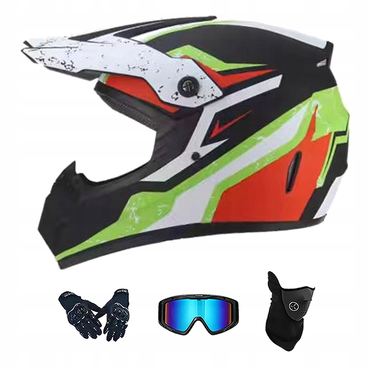 Helma Na Elektrickou Koloběžku Cross Enduro Quad Bmx Helma Brýle Rukavice M