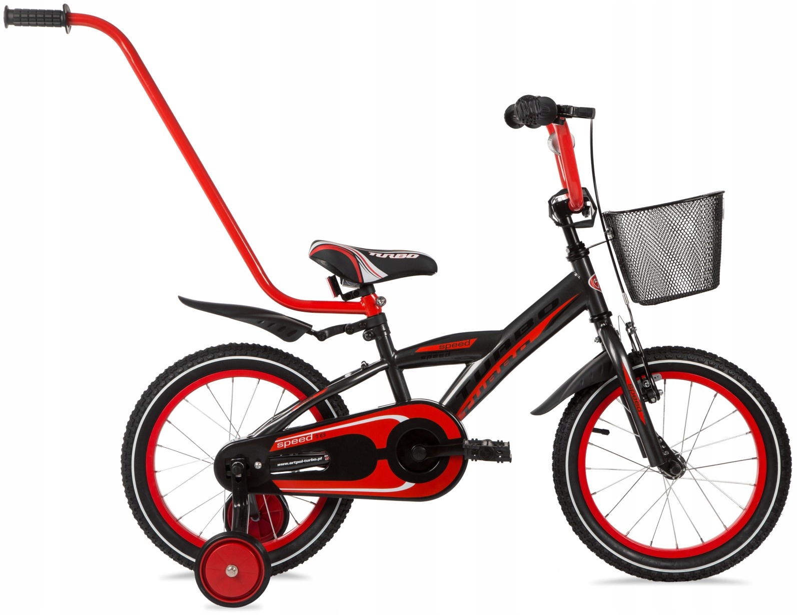 Polski Rower Dziecięcy Bmx 16 cali Rowerek prowadnik kółka boczne koszyk