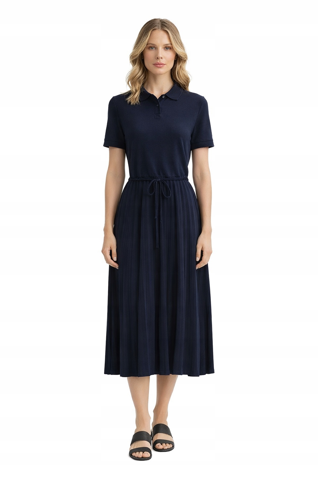 Tommy Hilfiger Černá Šaty S Barevným Límečkem MIDI Xs I1J