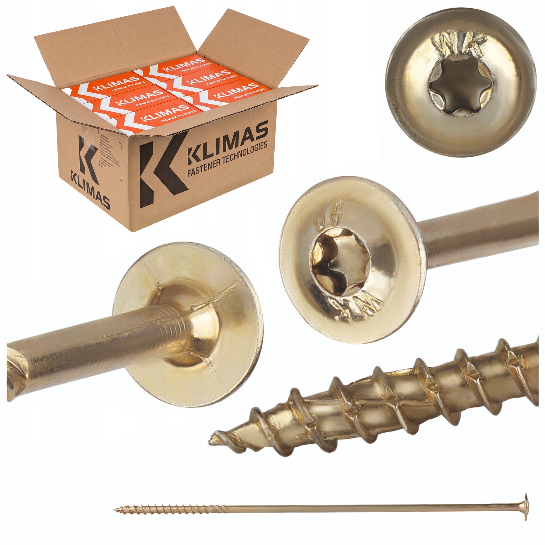 Tesárske skrutky Torx 8x320 mm 400 ks tanierové na drevo Klimas Wkcp