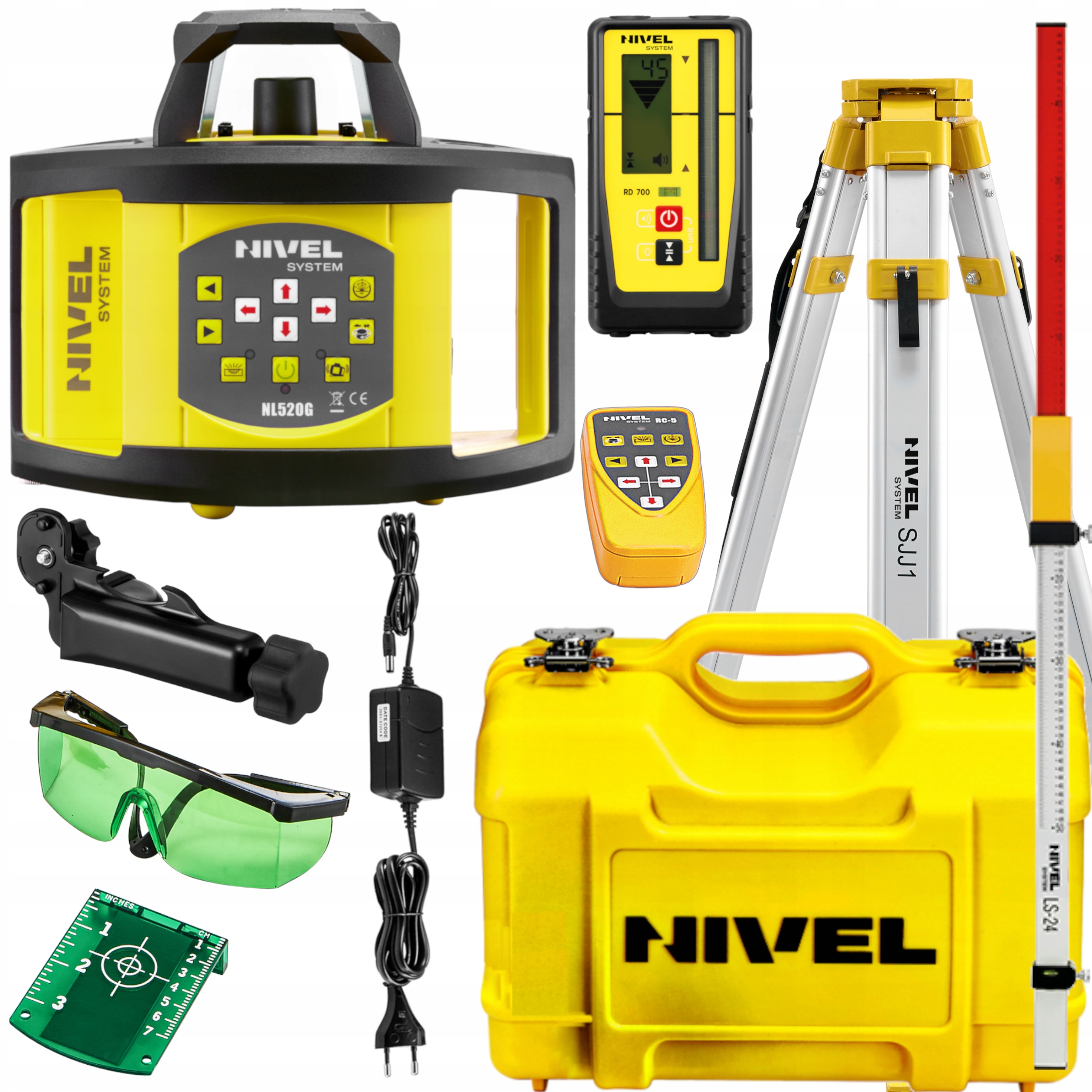 NIWELATOR LASEROWY NIVEL NL520GDIGITAL+ŁATA+STATYW