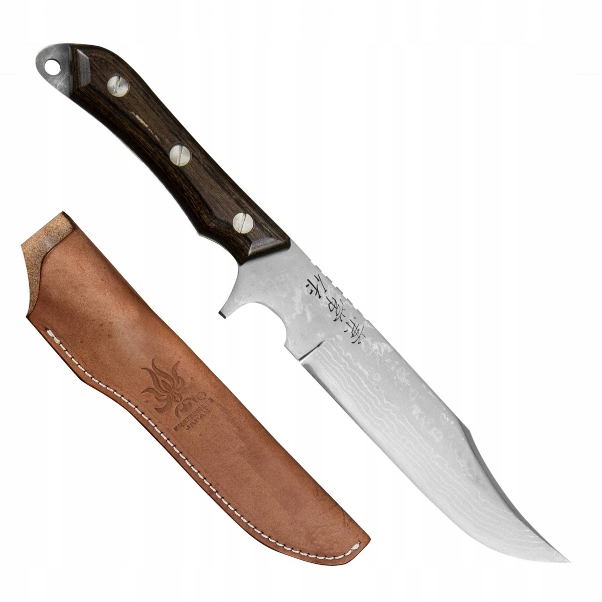 Kanetsune Aogami#2 Seseragi Clip Japonský ostrý turistický nôž 12,5 cm