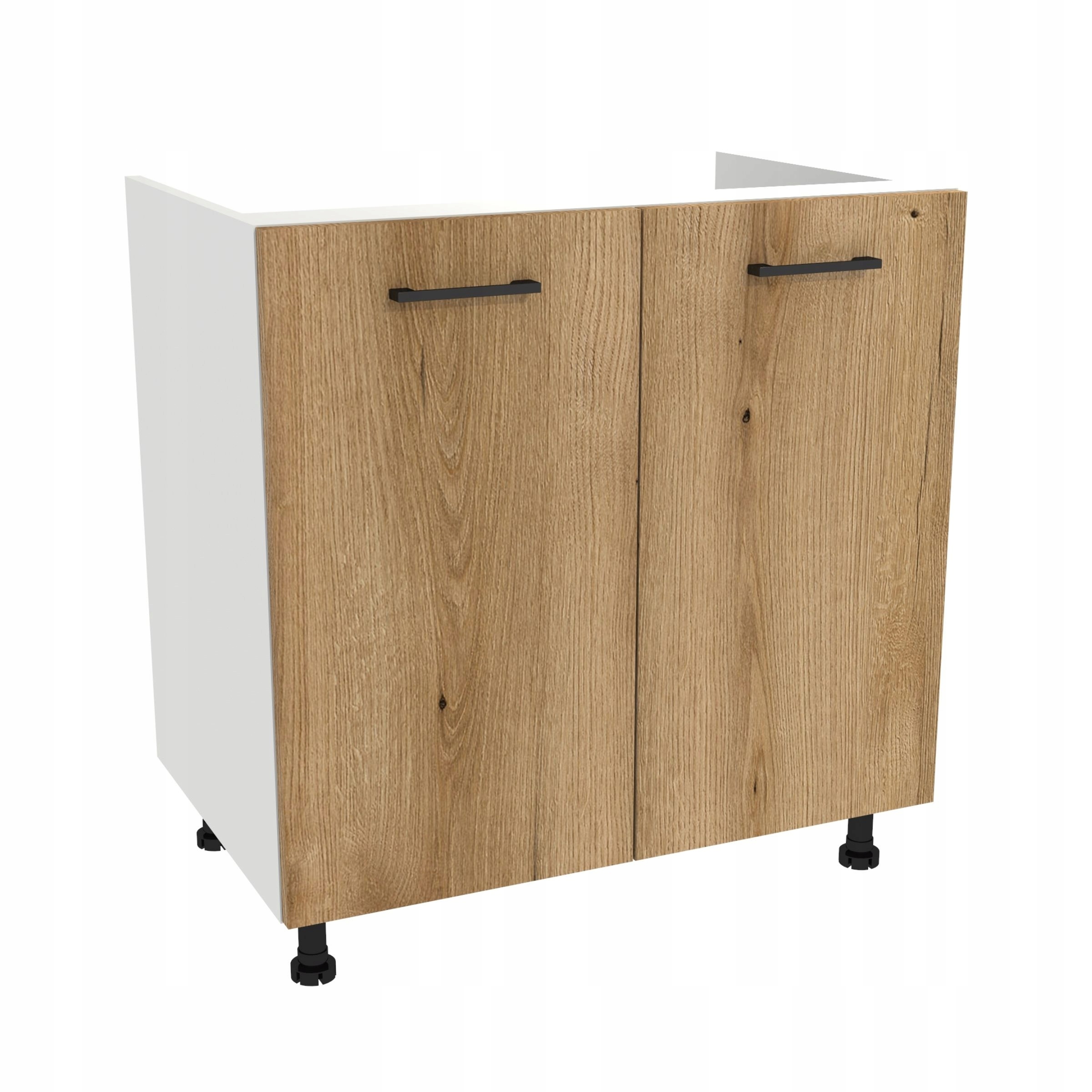 Spodná kuchynská skrinka pod umývadlo 80 Capri korpus Biela predná časť Dub Evoke