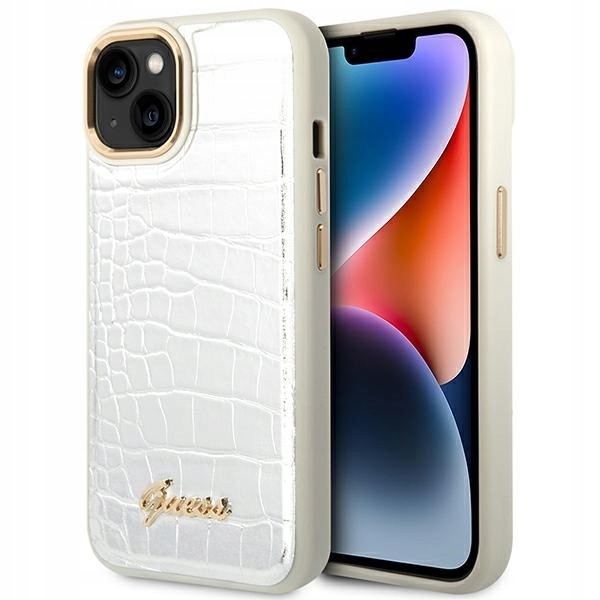 Originální Pouzdro Guess pro iPhone 14 Plus GUHCP14MHGCRHS 6,7" stříbrné/stříbrné