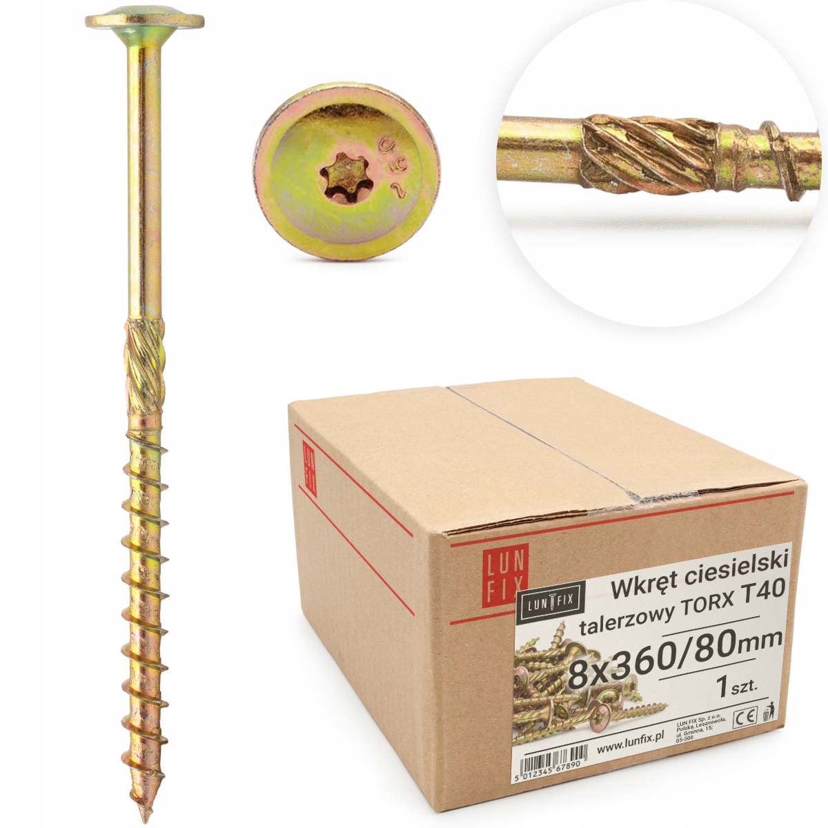 

Wkręty ciesielskie Torx do drewna 8x360 mm. 1 szt