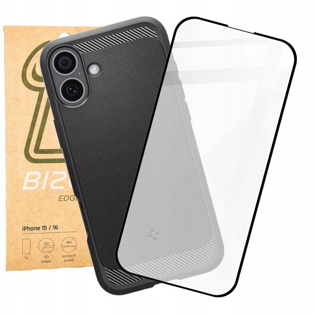 Pouzdro pro Magsafe sklo pro iPhone 16, Spigen, Bizon zadní kryt, sklíčko