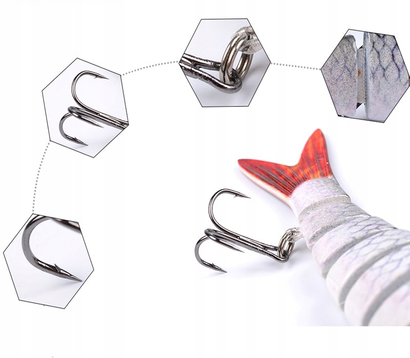 Wobler SZCZUPAK SANDACZ Łamany F145 SREBRNO-CZERWO Kod producenta F145