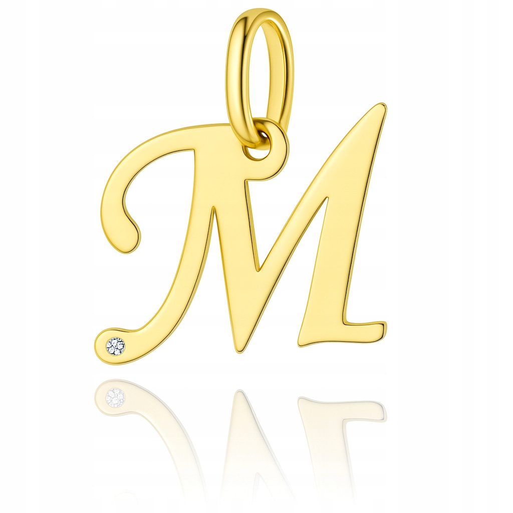 Zlatý Přívěsek S Briliantem PR.585 Písmeno M