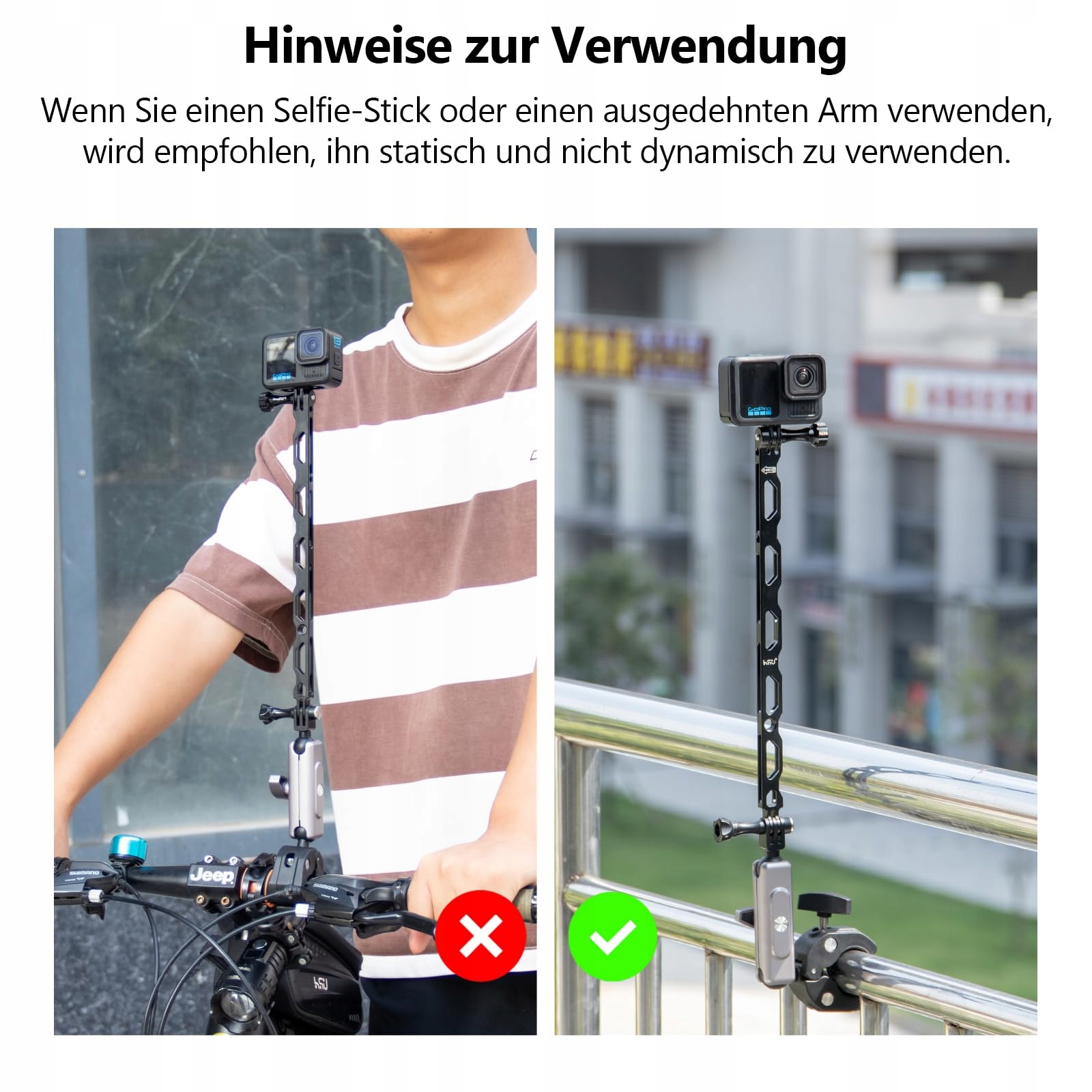 Uchwyt Na Kierownicę Do Kamer Sportowych Rower Motocykl Obrotowy 360 HSU — miniatura 5