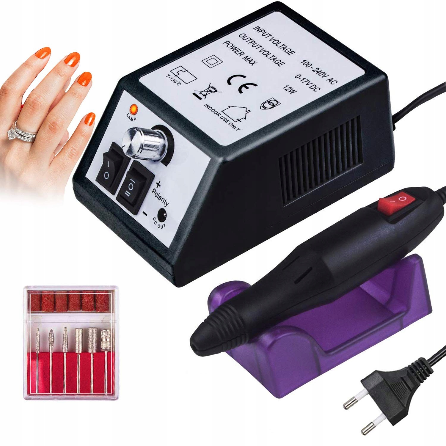 Elektryczna frezarka do paznokci, zestaw do manicure 20000 RPM