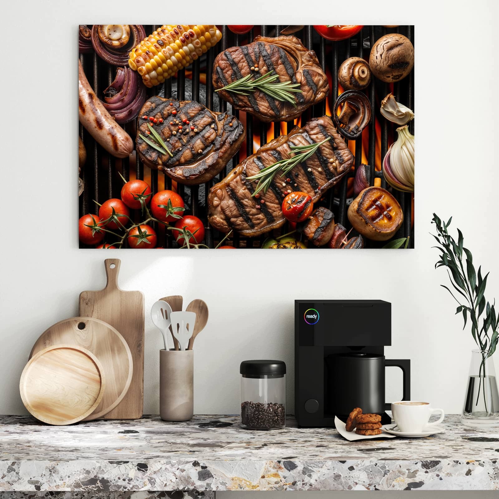 Magnetická tabule Jemné Talíř s grilla 90 × 60 cm
