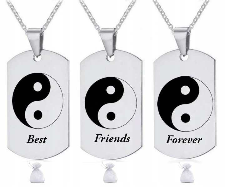 Náhrdelník 3 Kamarádi Ying Yang Bff dárek 3KS