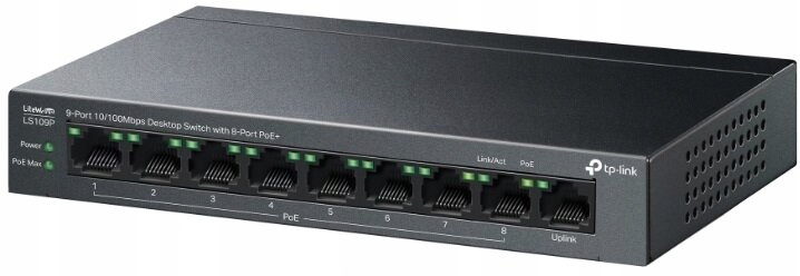 Switch TP-Link LS109P 1x Lan, 8x Lan s PoE+, 63W