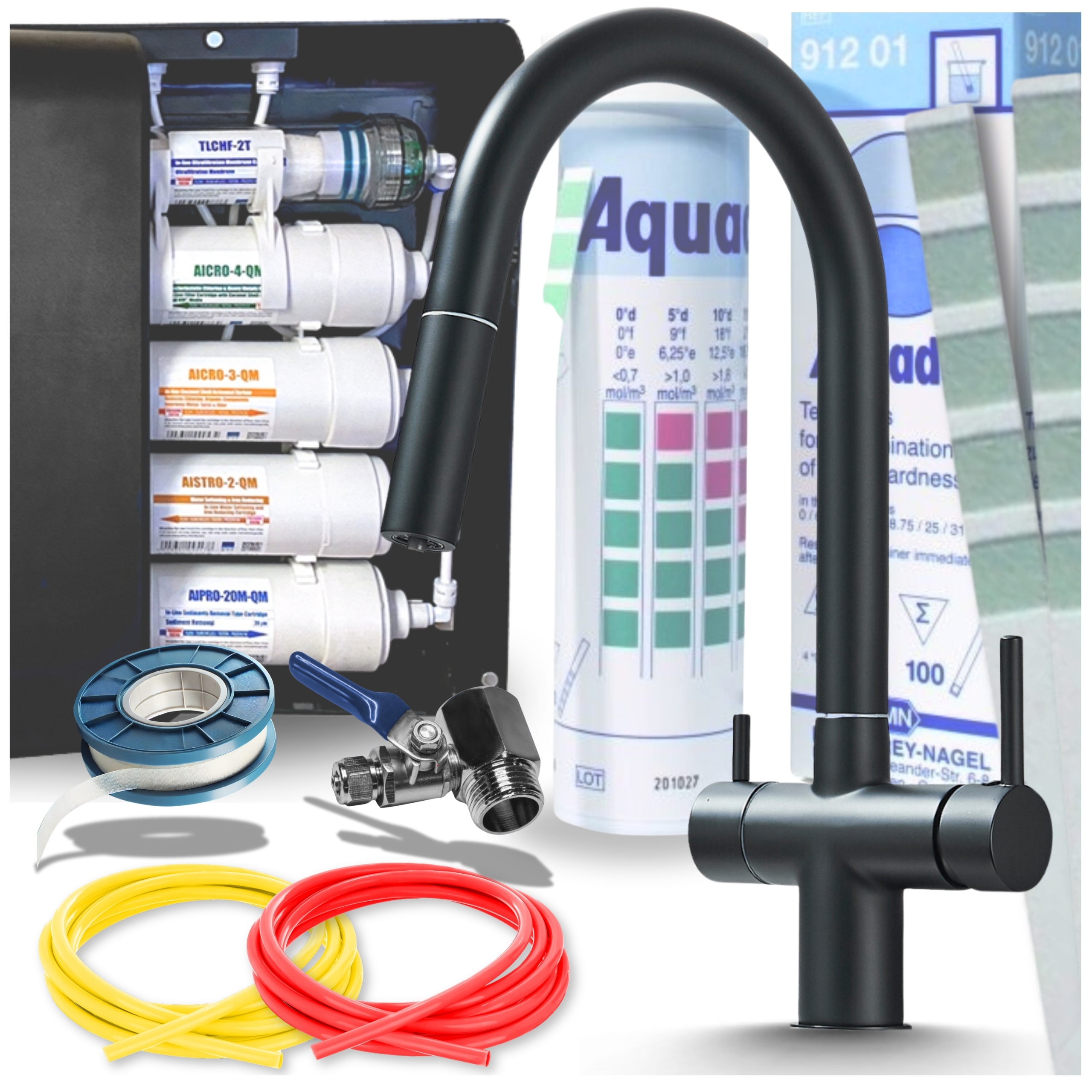 Filtr na vodu Poddřezový systém Filtrování pitné vody Baterie Černá